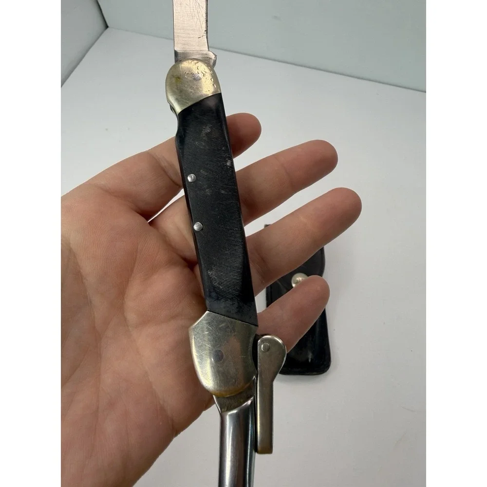 Buck 315 Yachtsman Marlin Spike Knife With Leather Sheath Vintage As Is
